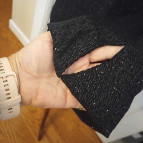 Elegant Black Sparkle Evening Twin Set Blouse sz 12 - Picture 7 of 9